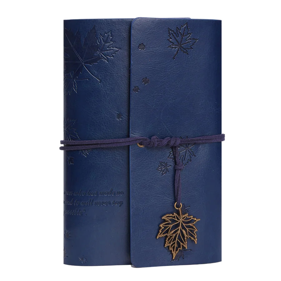 Nostalgic Fallen Leaf Vintage Leather Diary