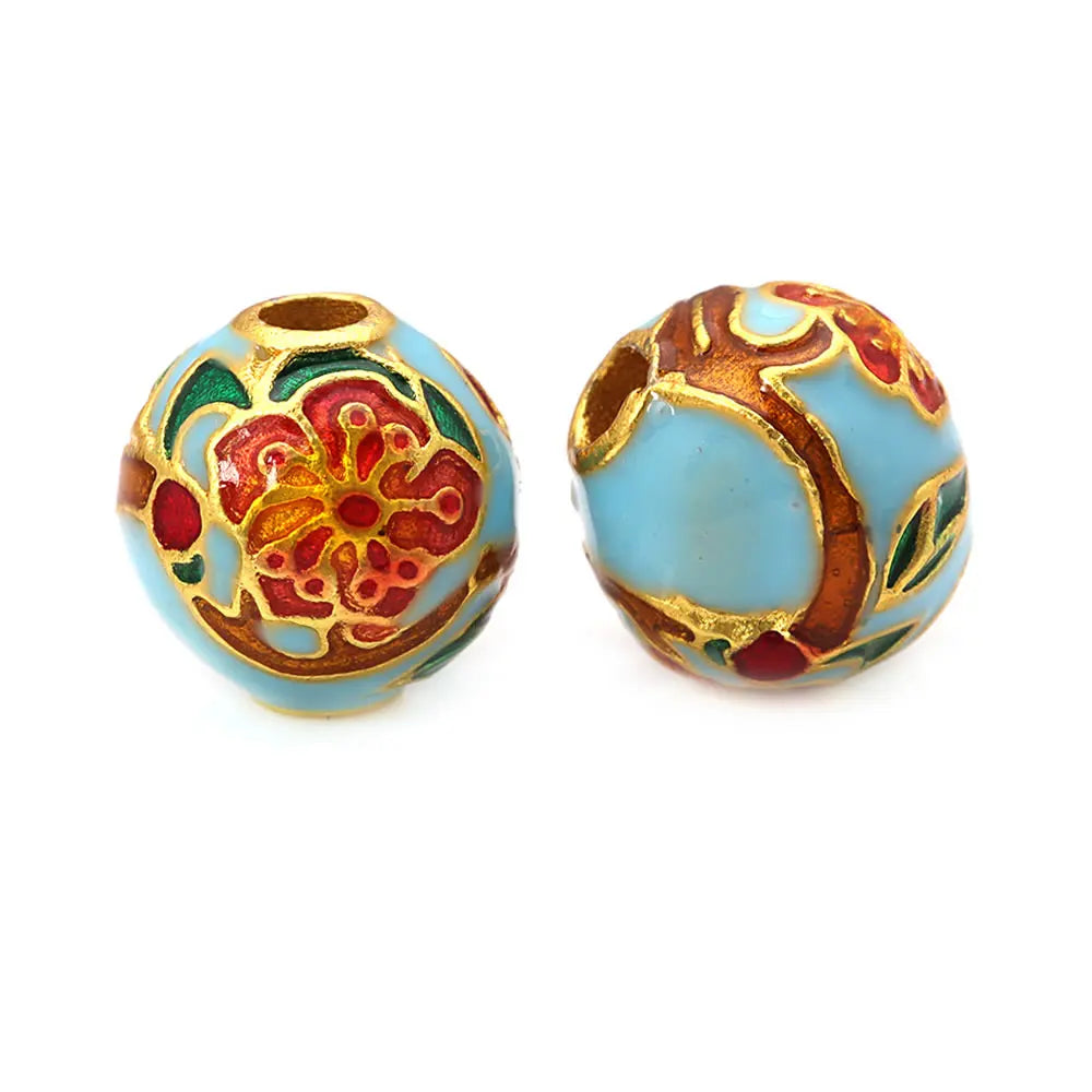 4PCS Daffodil Brass Spacer Beads