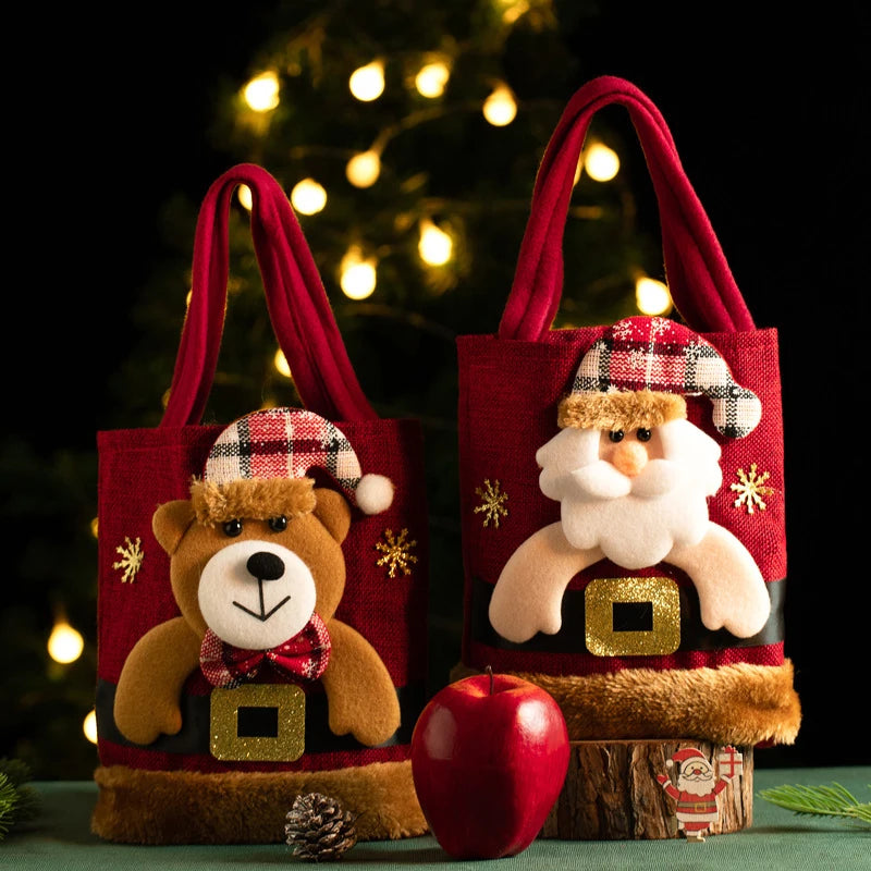 Christmas Linen Gift Bag