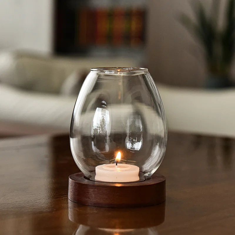 Transparent Glass Tealight Candle Holder
