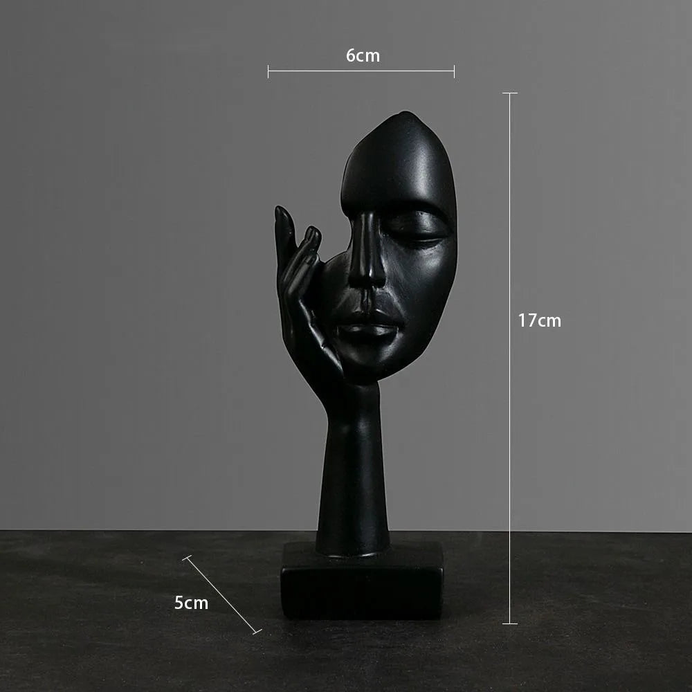 Nordic Resin Abstract Face Statue