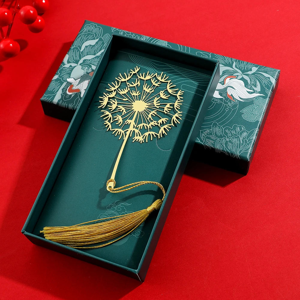 Golden Lotus & Rose Bookmark