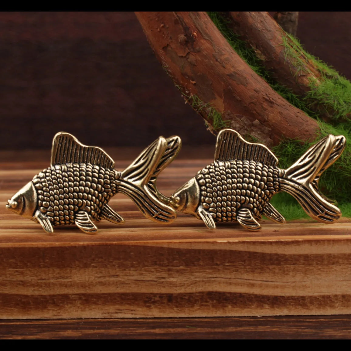 Vintage Brass Goldfish Statue