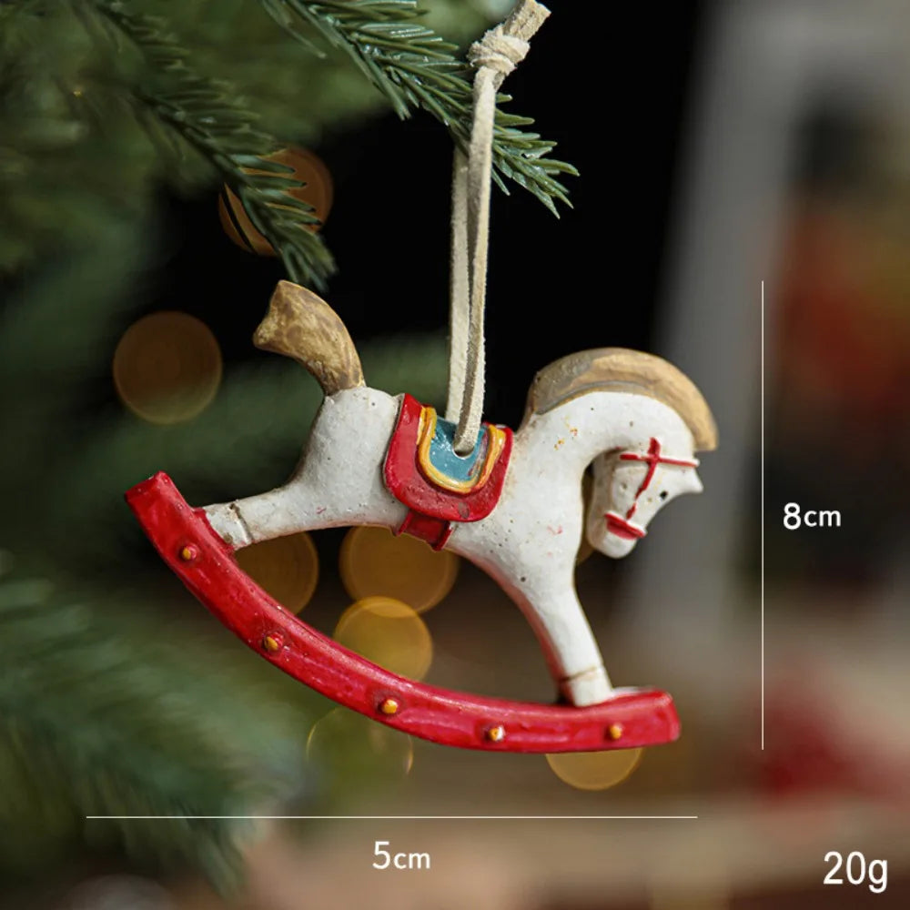 Christmas Resin Horse Pendant Ornament