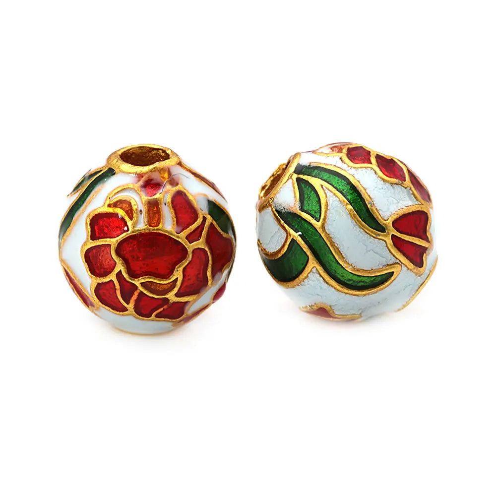 4PCS Daffodil Brass Spacer Beads