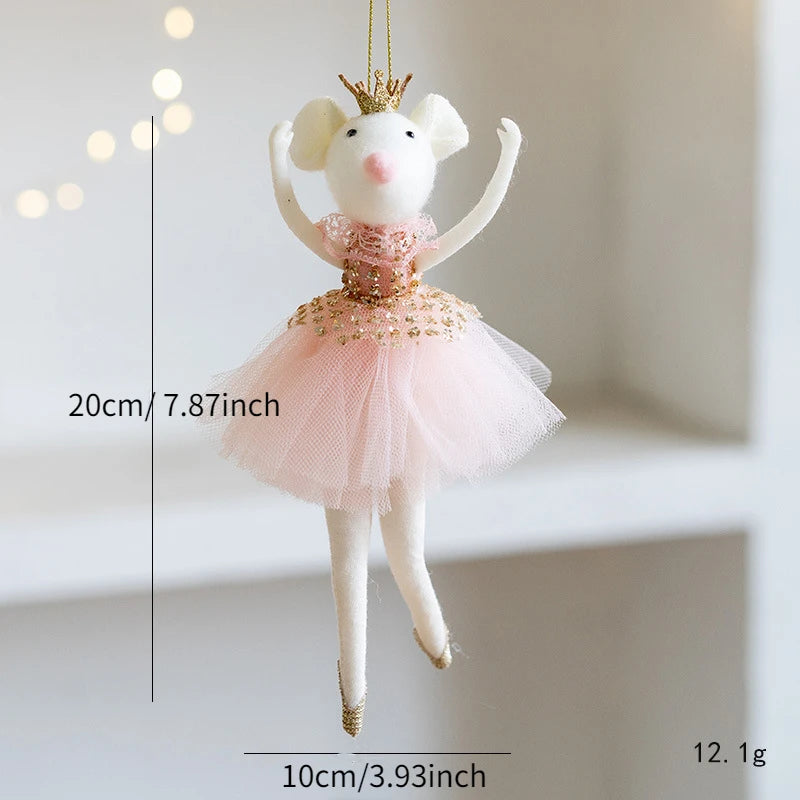 Christmas Mouse Ballet Angel Pendant