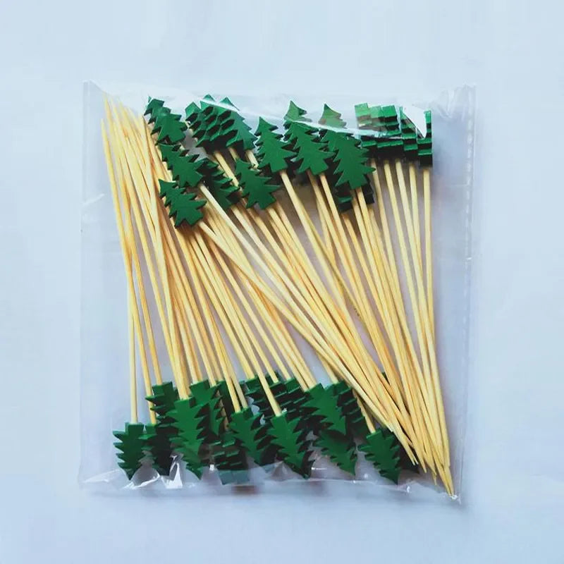 Christmas Bamboo Fruit Sticks (50pcs)