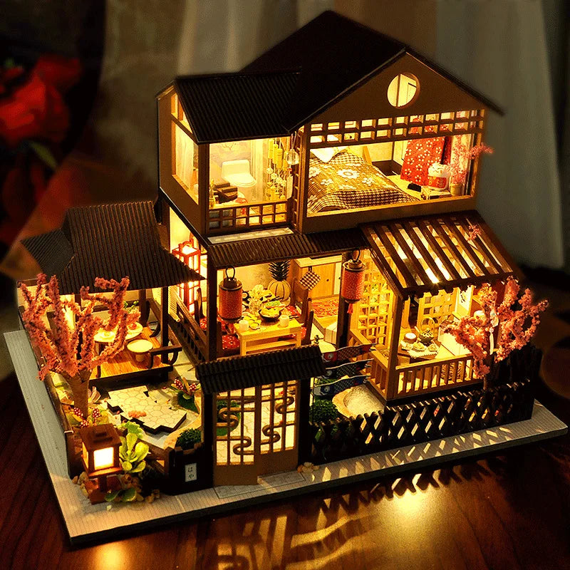 NoeluxeTM DIY Wooden Dollhouse Kit with Light