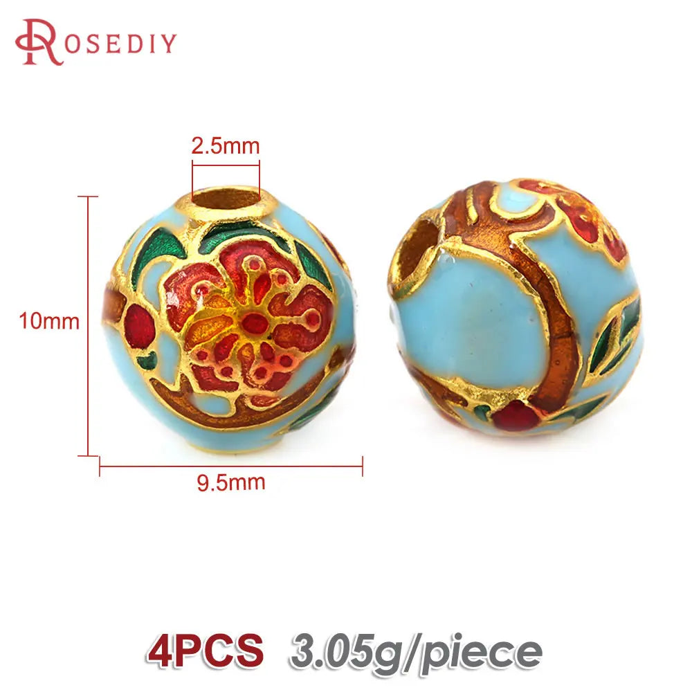 4PCS Daffodil Brass Spacer Beads