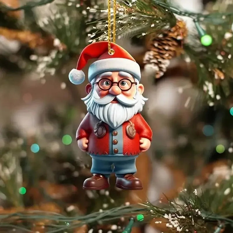 Santa & Snowman Tree Pendant