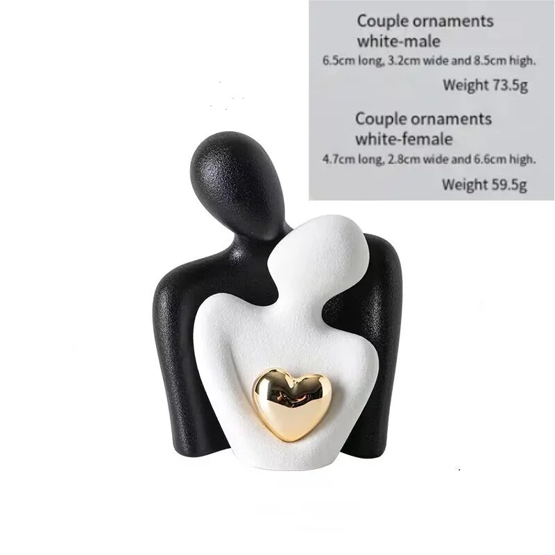 Ceramic Couple Hugging Figurine