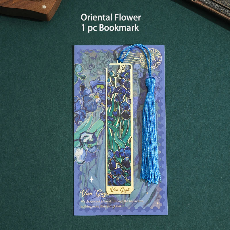 Retro Bronzed Floral Bookmark with Tassel