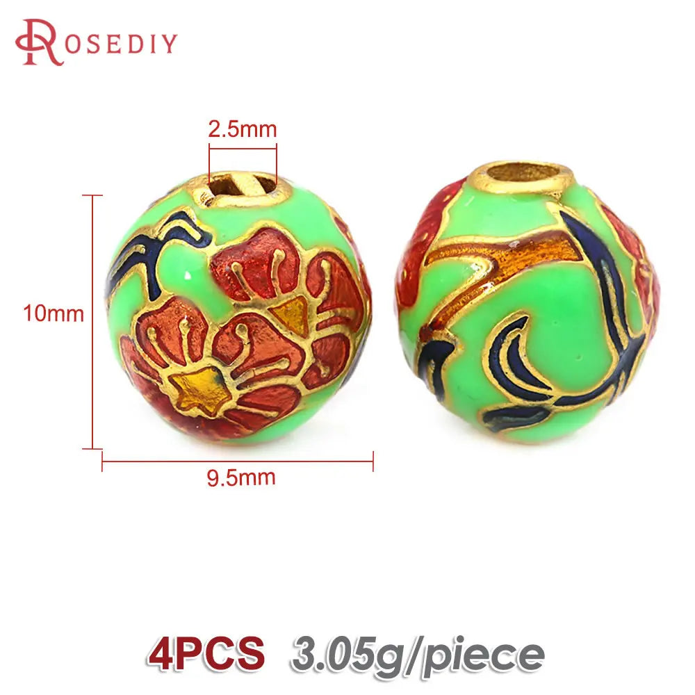 4PCS Daffodil Brass Spacer Beads
