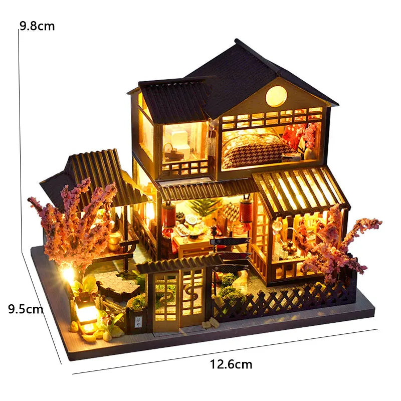 NoeluxeTM DIY Wooden Dollhouse Kit with Light
