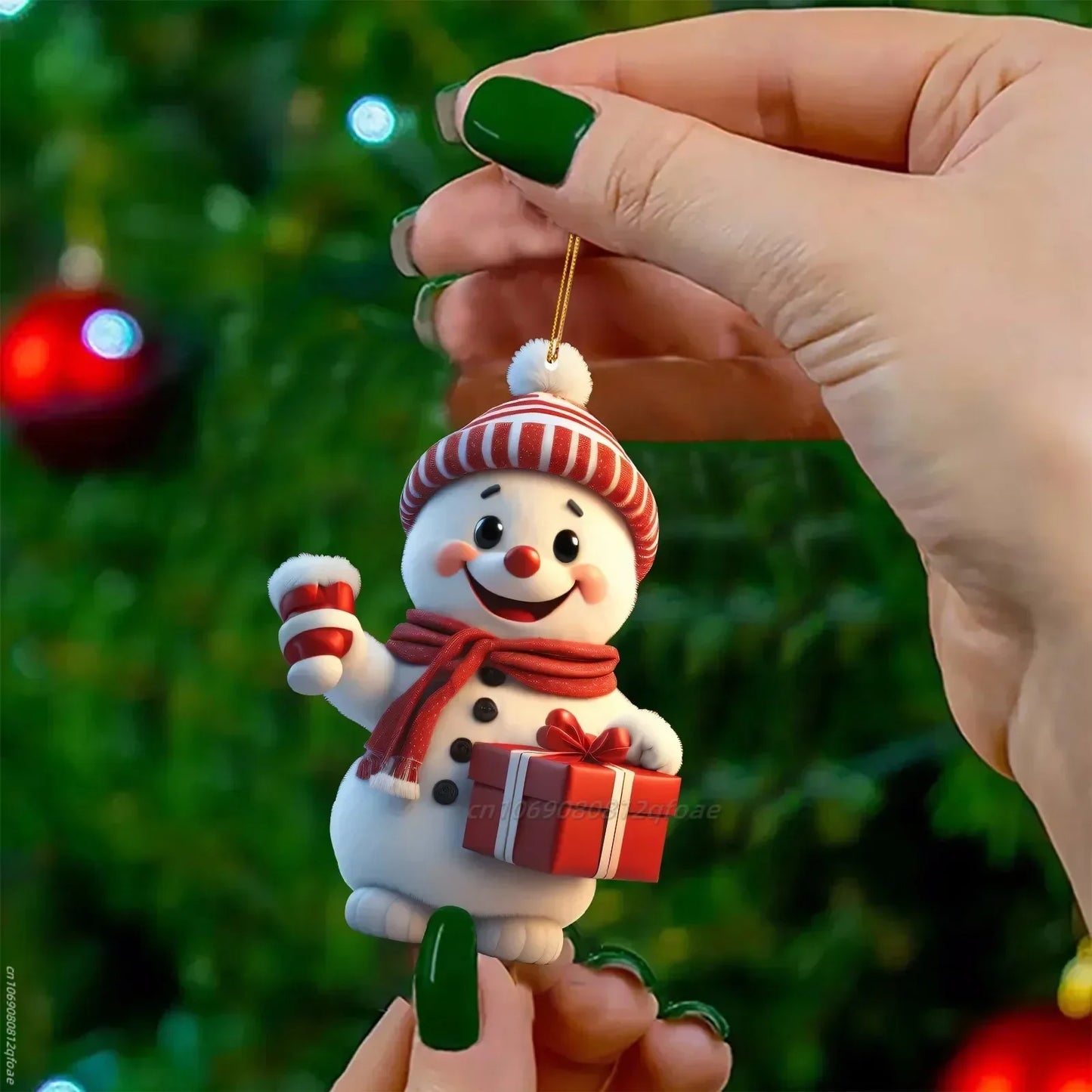 Santa & Snowman Tree Pendant