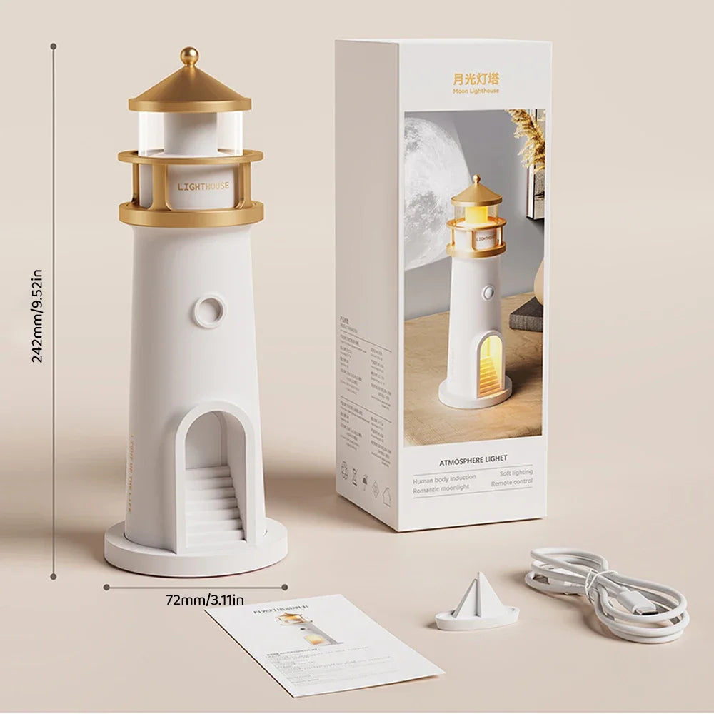 Moon Projection Lighthouse Night Light