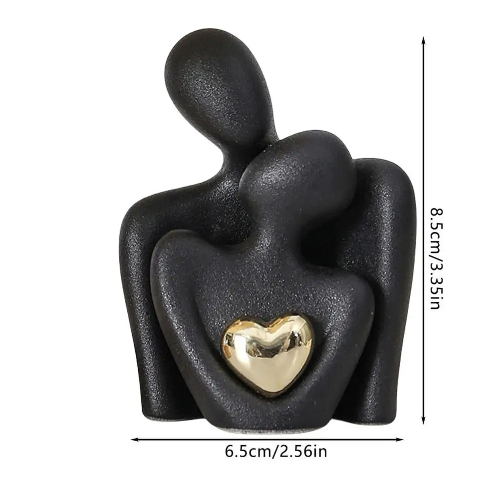 Ceramic Couple Hugging Figurine