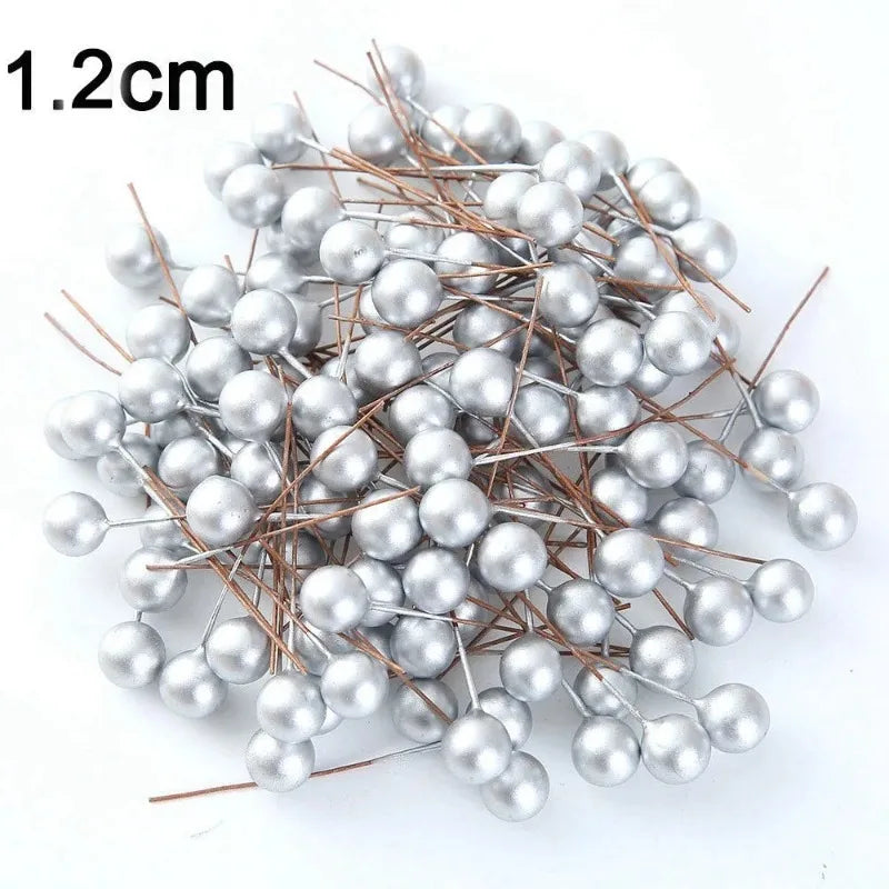 50/100Pcs Christmas Artificial Berry Ornaments