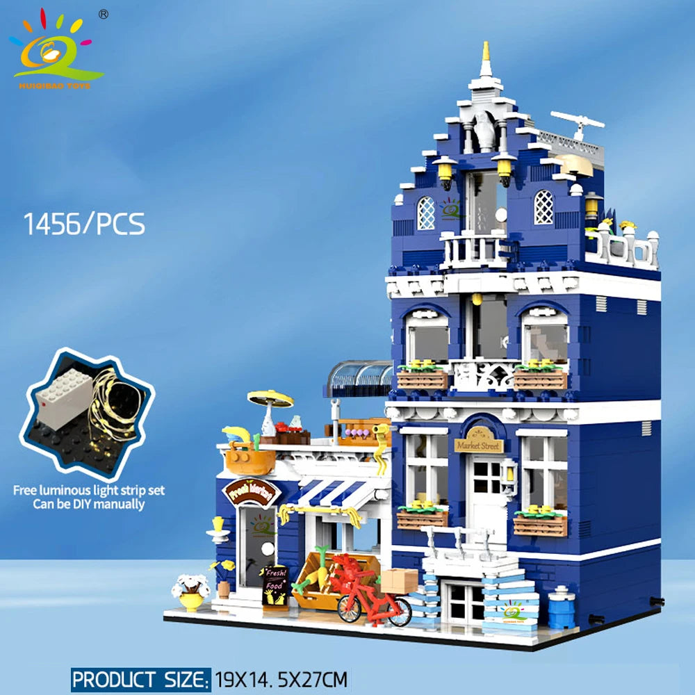 NoeluxeTM City Corner Coffee Shop Building Block Set