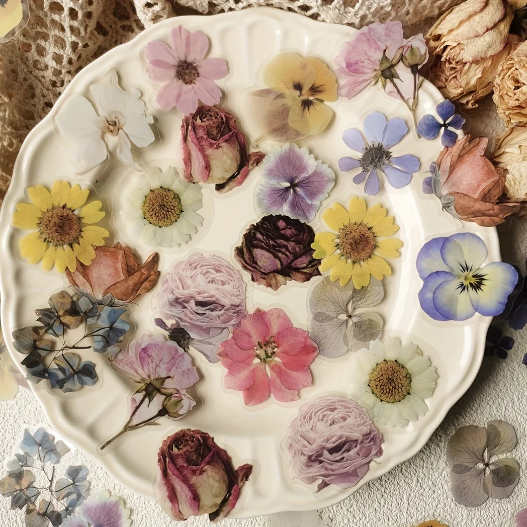 40pcs Rose & Leaf PET Sticker Set