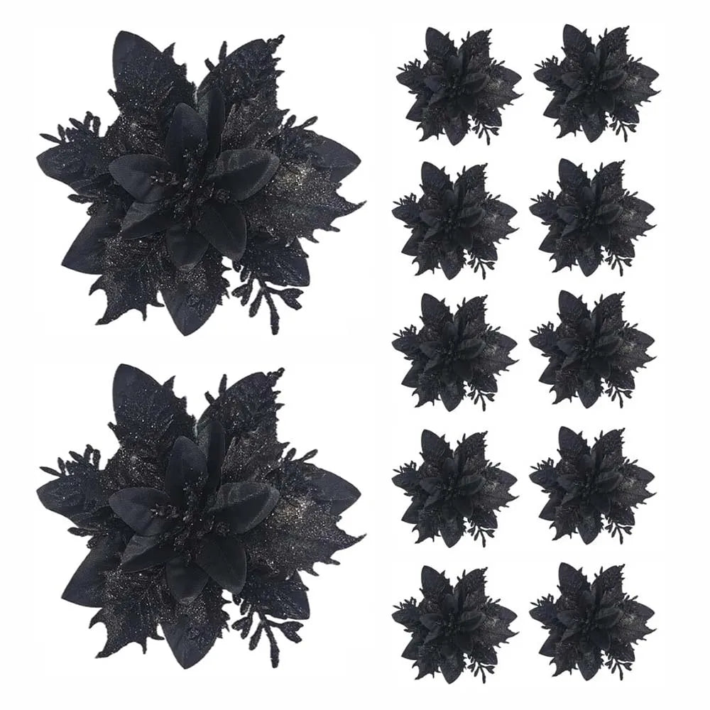 Glitter Christmas Flowers (5/10pcs)