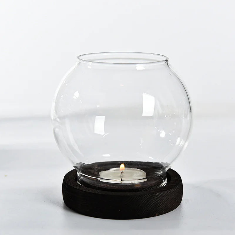 Transparent Glass Tealight Candle Holder