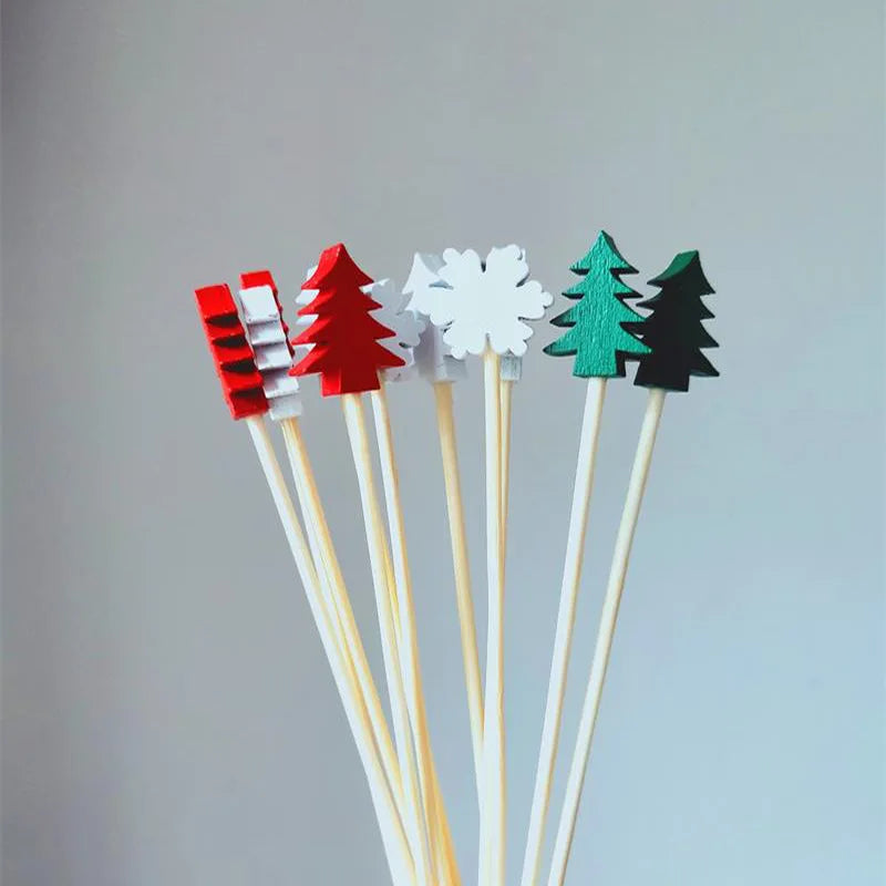 Christmas Bamboo Fruit Sticks (50pcs)