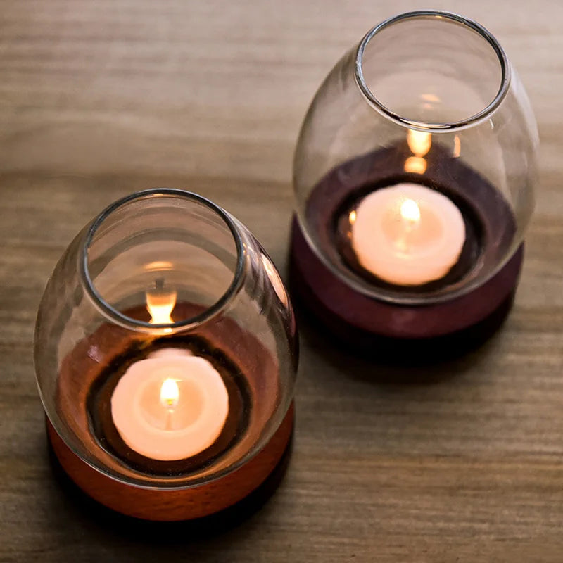 Transparent Glass Tealight Candle Holder