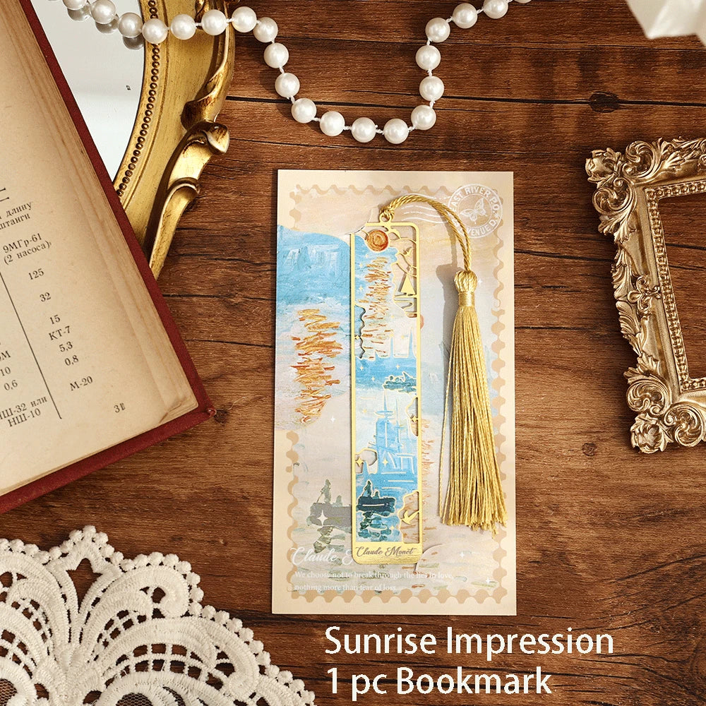 Retro Bronzed Floral Bookmark with Tassel