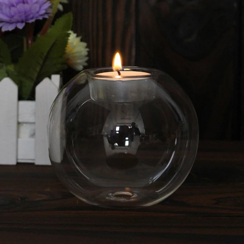 Clear Glass Tealight Candle Holder