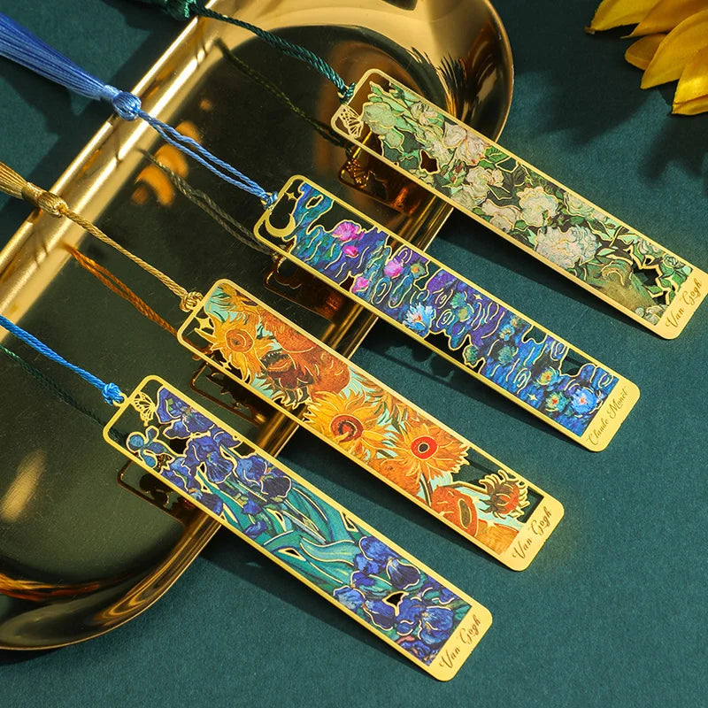Retro Bronzed Floral Bookmark with Tassel