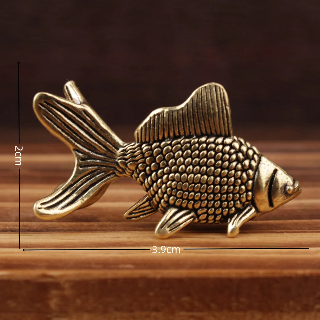 Vintage Brass Goldfish Statue