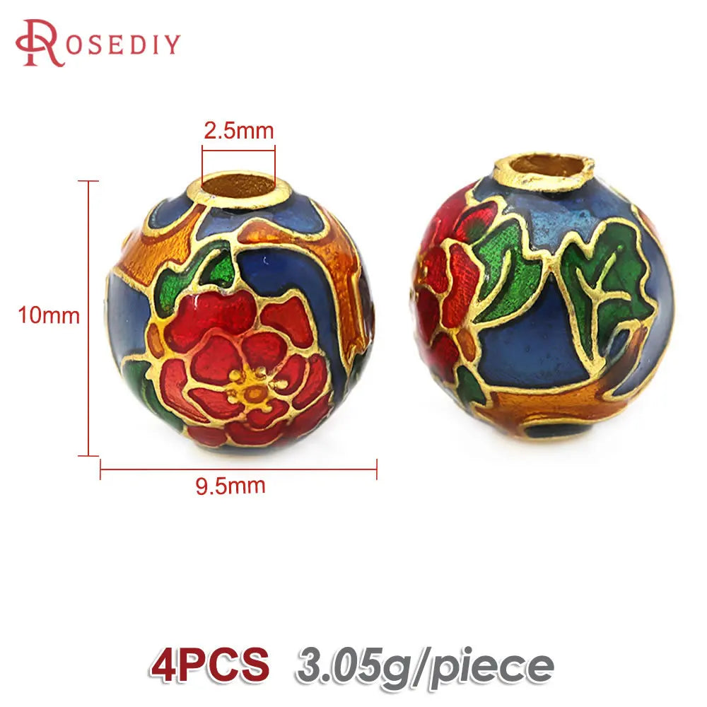 4PCS Daffodil Brass Spacer Beads