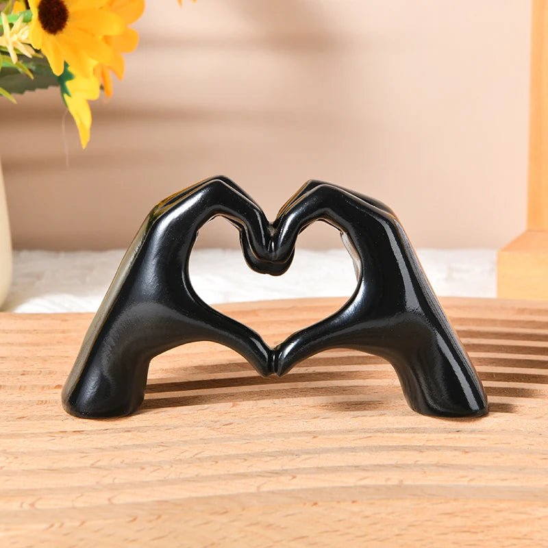 Golden Heart Hand Gesture Statue