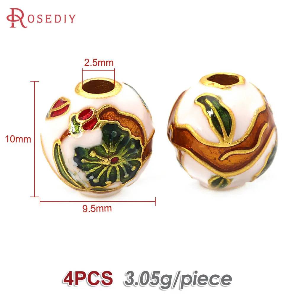 4PCS Daffodil Brass Spacer Beads
