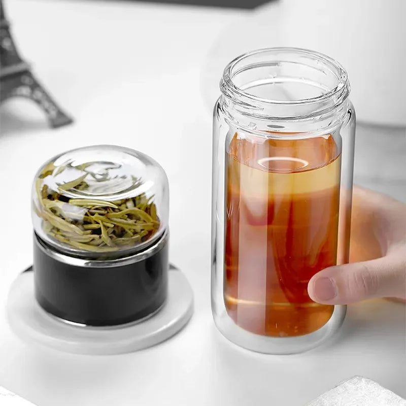 420ML Borosilicate Glass Tea Bottle with Infuser