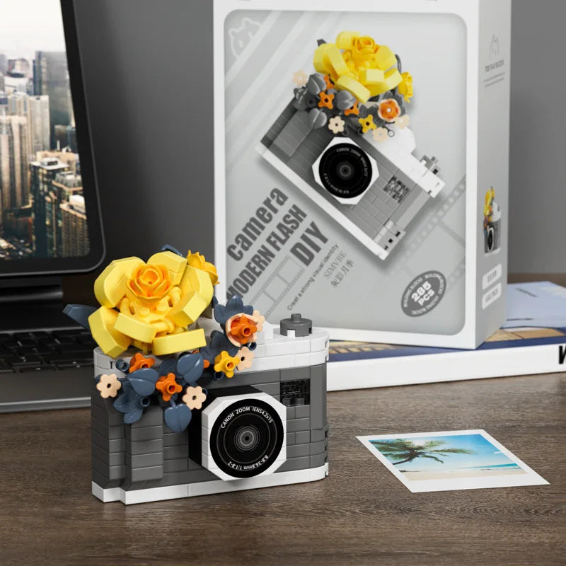 SLR Camera Mirror Flower Building Block Set