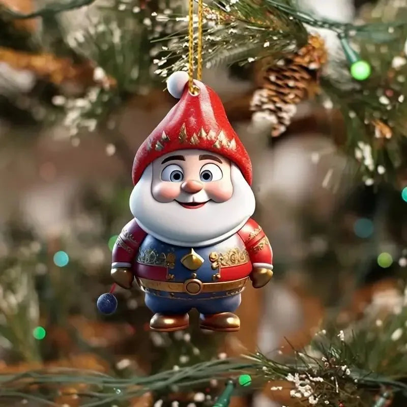 Santa & Snowman Tree Pendant
