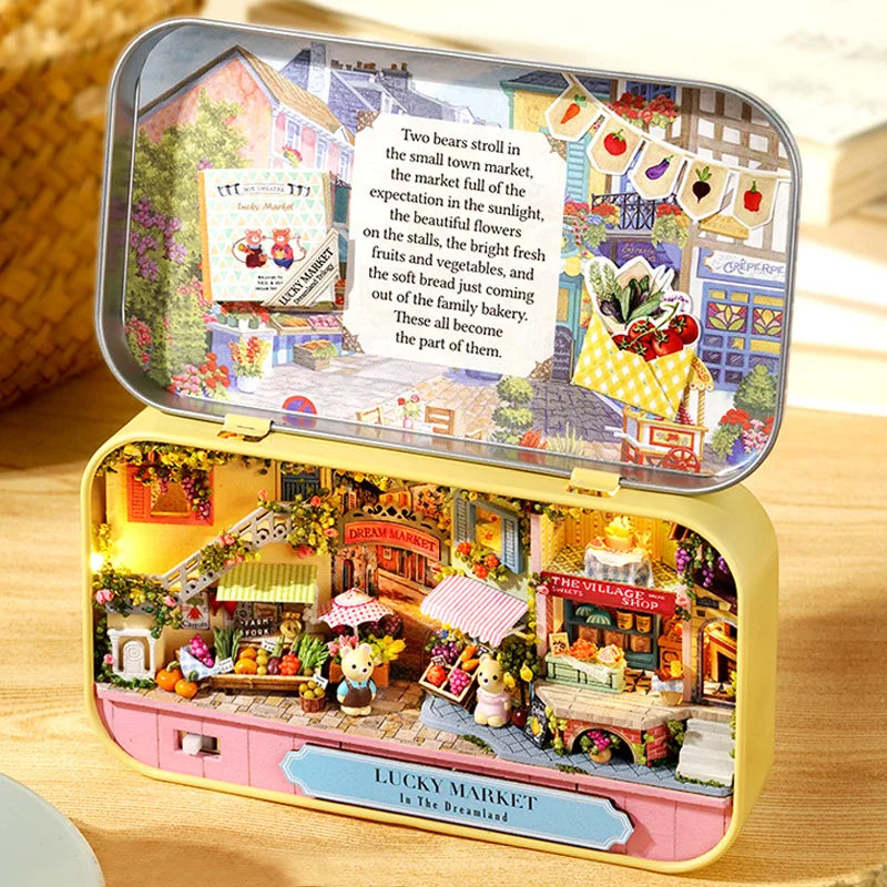 DIY Wooden Miniature Dollhouse Theatre Box