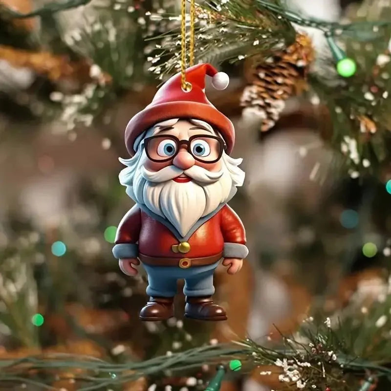 Santa & Snowman Tree Pendant