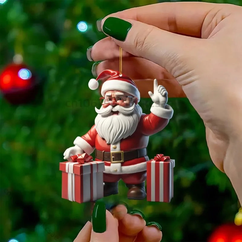 Santa & Snowman Tree Pendant