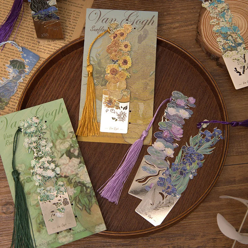 Elegant Brass Floral Bookmark