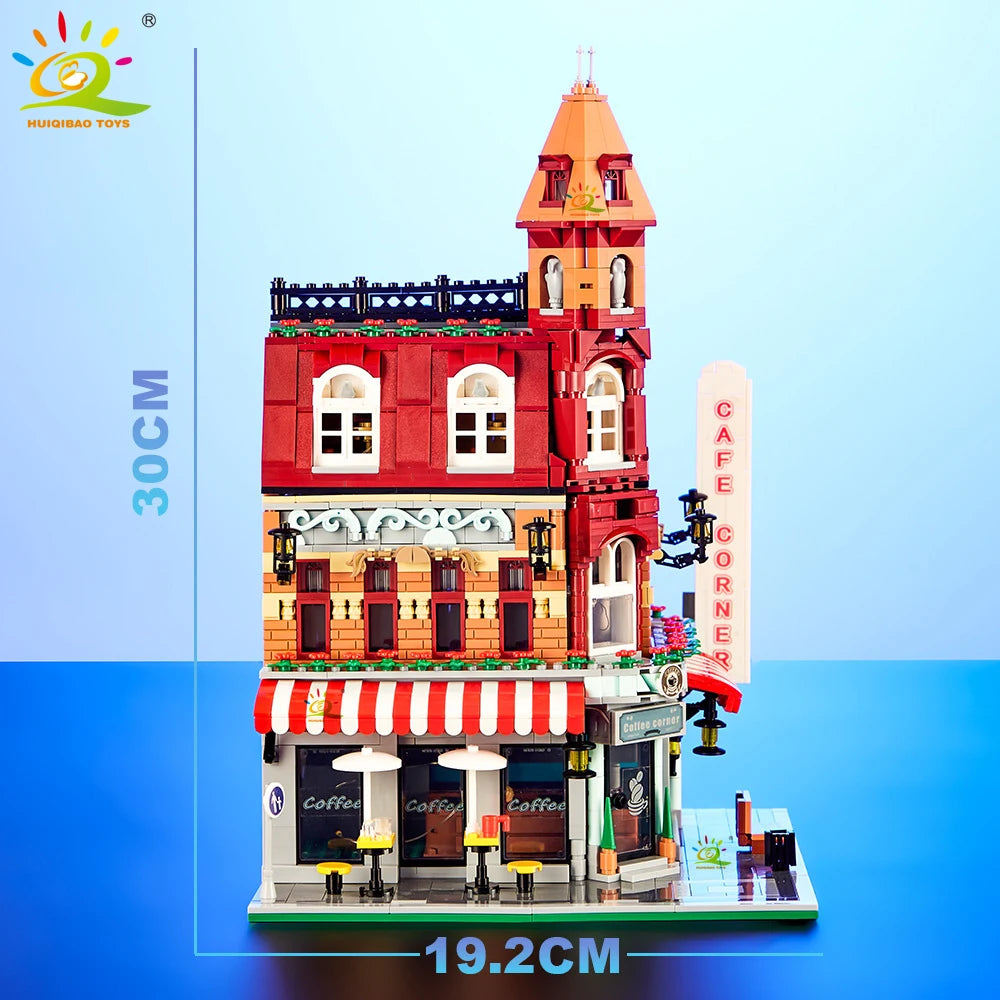 NoeluxeTM City Corner Coffee Shop Building Block Set