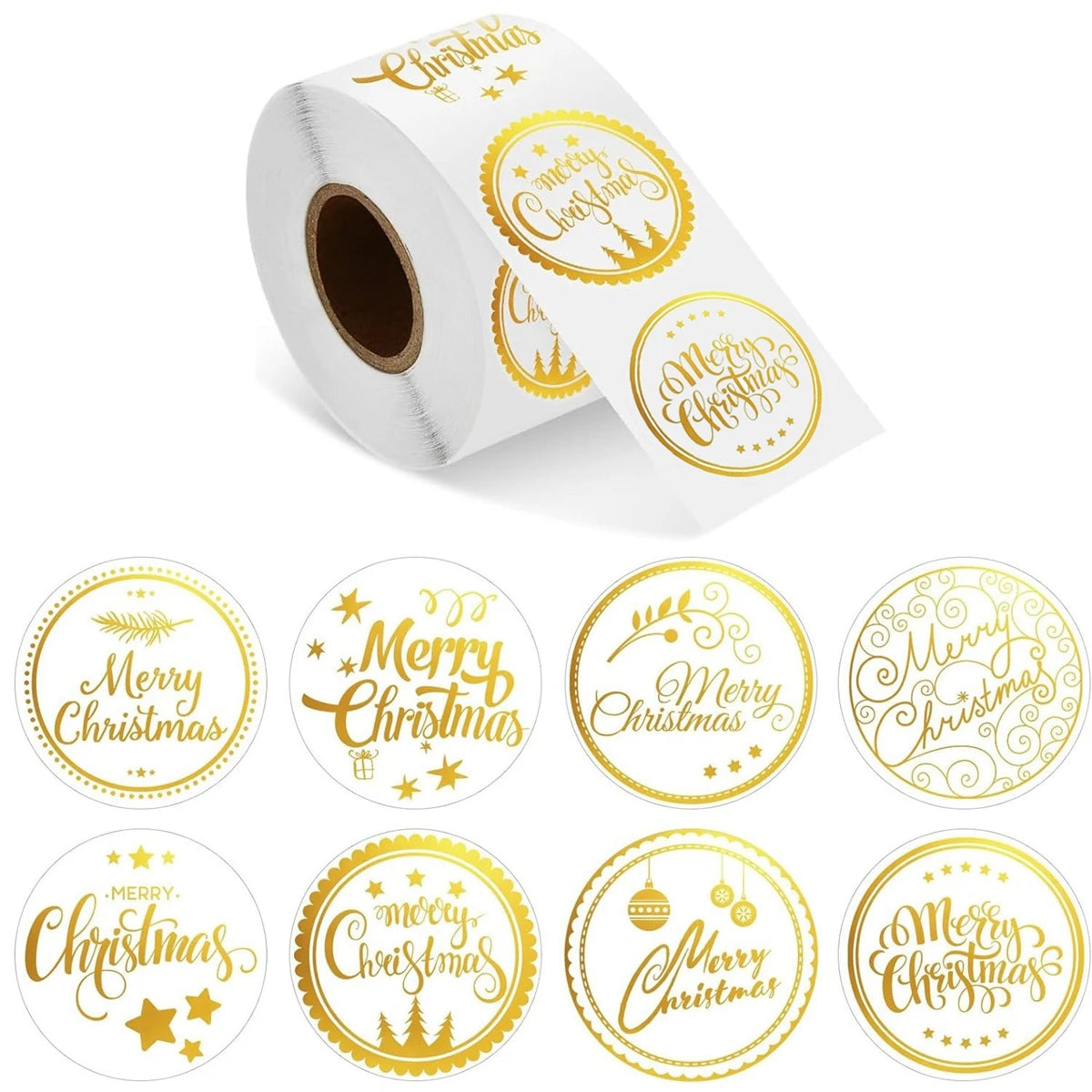 500pcs Transparent Merry Christmas Stickers