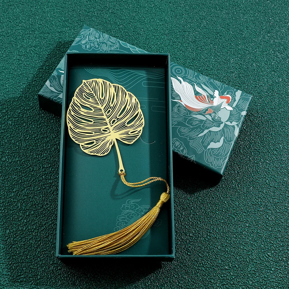 Golden Lotus & Rose Bookmark