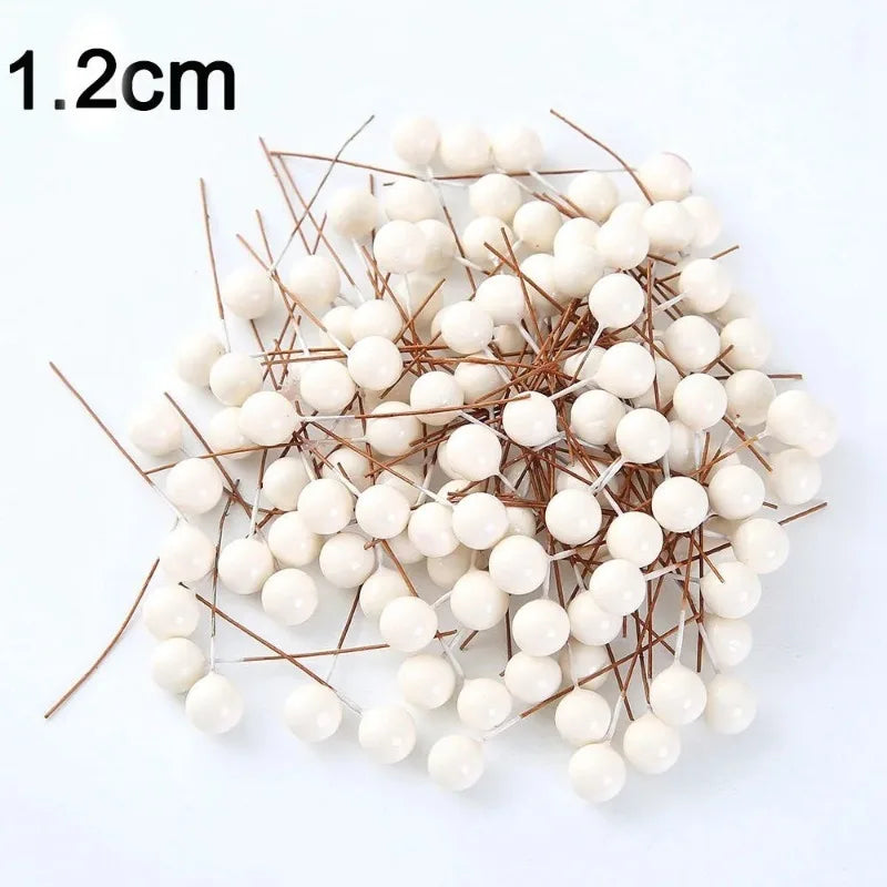 50/100Pcs Christmas Artificial Berry Ornaments