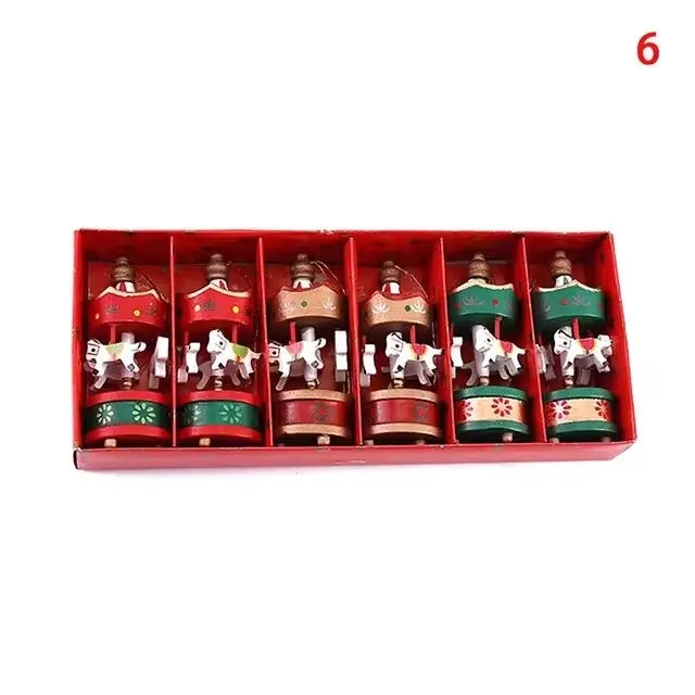 Christmas Wooden Carousel Horse Ornament