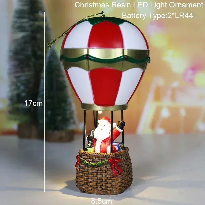 Christmas Glowing Hot Air Balloon Ornament