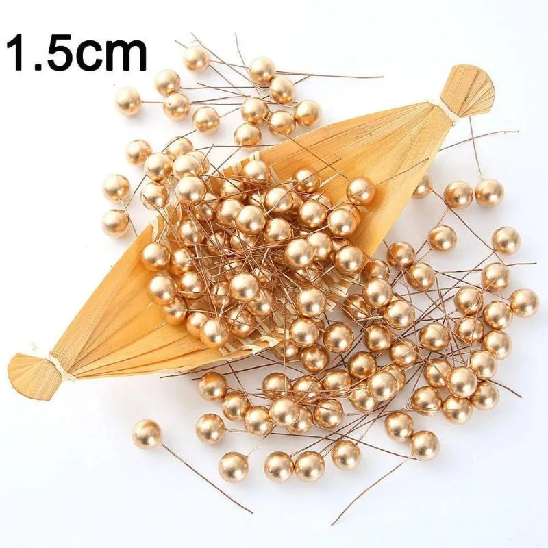 50/100Pcs Christmas Artificial Berry Ornaments