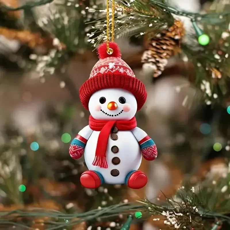 Santa & Snowman Tree Pendant